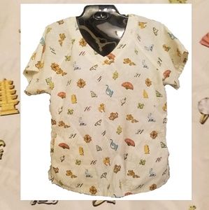 baby phat Sz M Three Pocket Womens Scrub Top